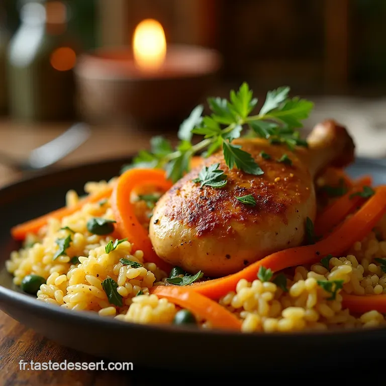 Le Toutenun Gourmand Riz Cr&eacute;meux Au Poulet R&ocirc;ti Et Mirepoix De Saison presentation