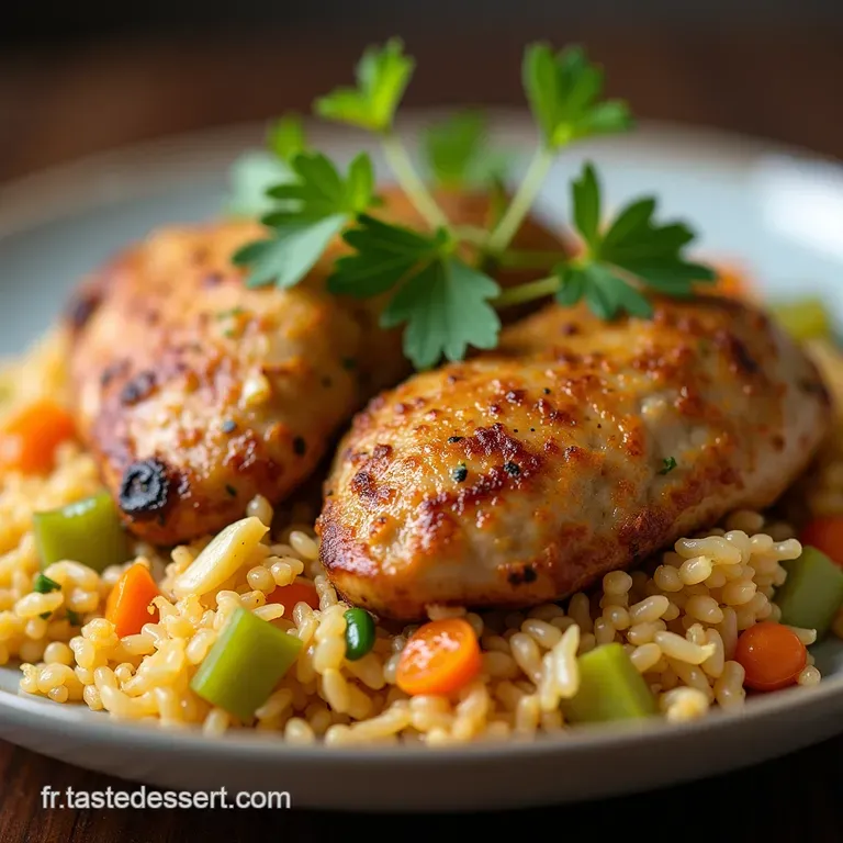Le ToutenUn Gourmand Riz Cr&eacute;meux au Poulet R&ocirc;ti et Mirepoix de Saison