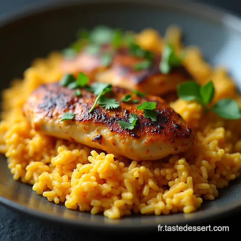 Riz Cr&eacute;meux au Poulet Fa&ccedil;on Korma Doux Un Voyage Subtil entre Provence et Inde