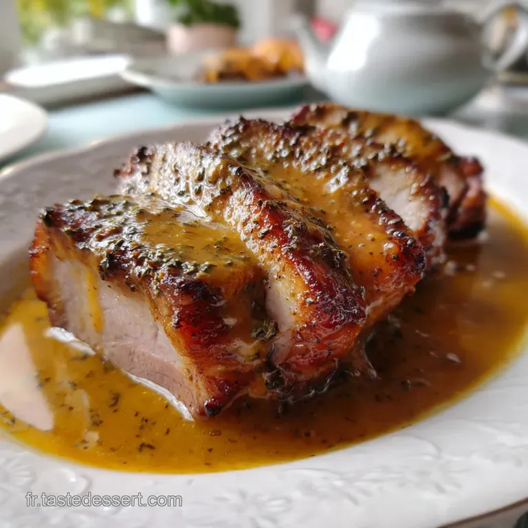 R&ocirc;ti de porc moutarde : Saisir et R&ocirc;tir pour un Moelleux Parfait