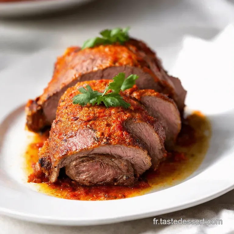 Roulades dAgneau &agrave; lHarissa et aux Poivrons