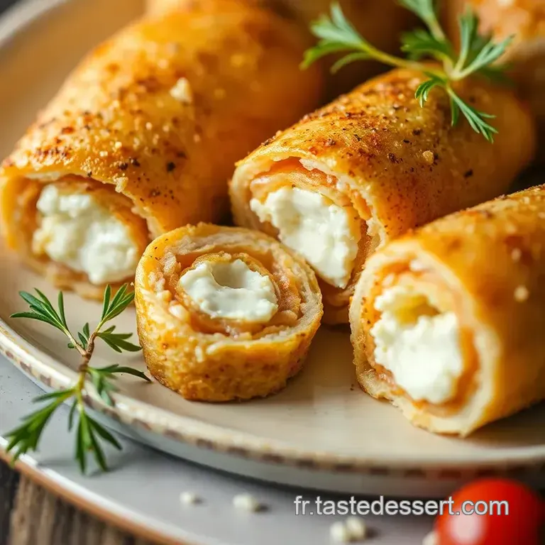 Roulades De Feta &Agrave; L airfryer presentation