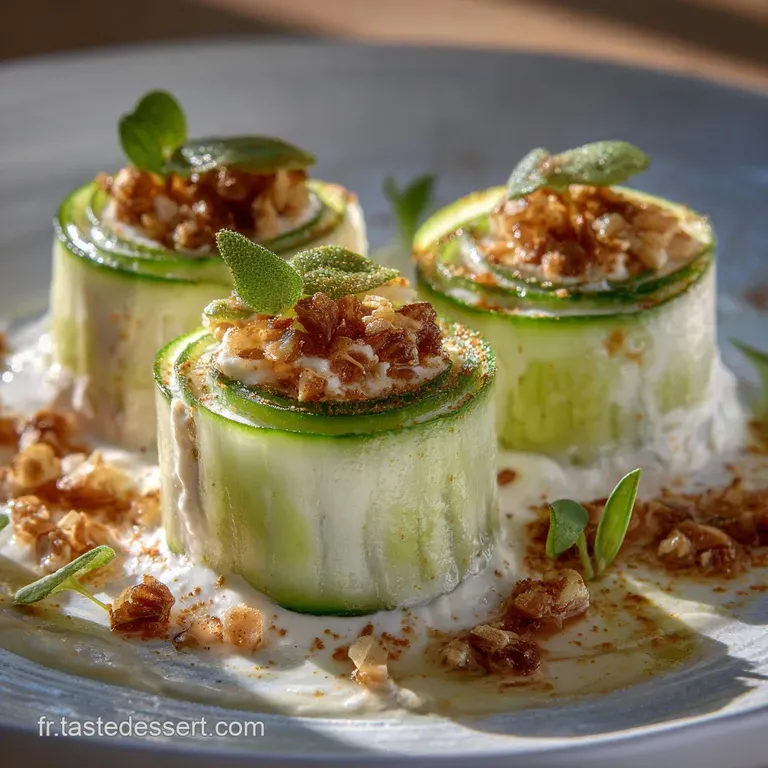 Rouleaux de Concombre au Fromage Frais Aill&eacute; La Recette Rafra&icirc;chissante