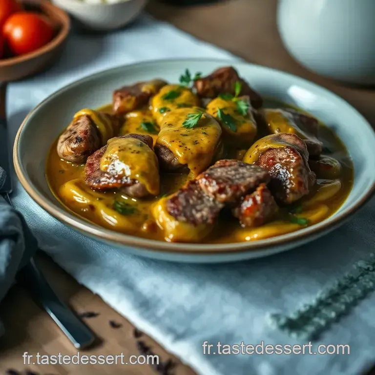 Rumsteck &Agrave; La Moutarde Et Aux Herbes presentation