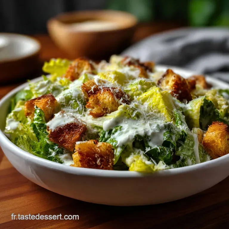 Recette Salade C&eacute;sar Authentique Sauce C&eacute;sar Maiso presentation