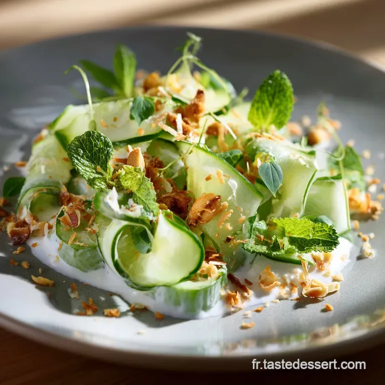 Salade concombre coco l&eacute;vasion tropicale croquante et rapide