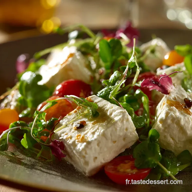Salade De F&egrave;ves Au Fromage De Ch&egrave;vre Cr&eacute;meux Menthe Et Citron presentation