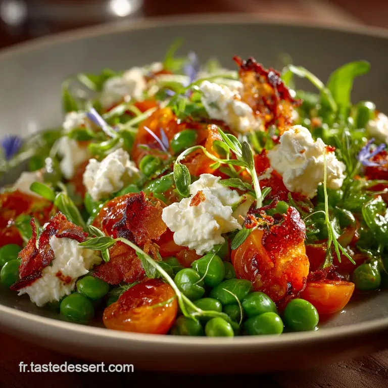 Salade de f&egrave;ves au fromage de ch&egrave;vre cr&eacute;meux menthe et citron