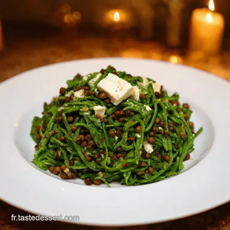 Salade De Lentilles Vertes Festive Betterave Feta Et Vinaigrette Au Citron presentation
