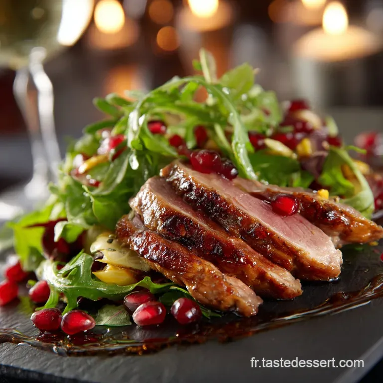 Salade de No&euml;l Magret Fum&eacute; : La recette l&eacute;g&egrave;re aux agrumes et grenade