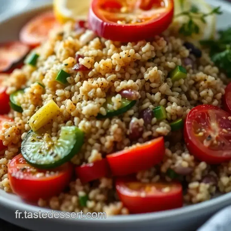 Salade De Quinoa Color&eacute;e Aux L&eacute;gumes Grill&eacute;s Et Vinaigrette Au Citron presentation