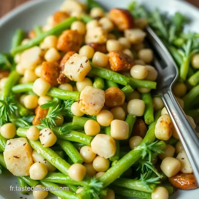 Salade Estivale Croquante: Haricots Verts Petits Pois & Vinaigrette Citronn&eacute;e presentation