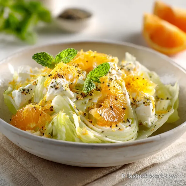 Salade iceberg concombre oranges et f&eacute;ta : Le Croquant Azur&eacute;en &agrave; la menthe