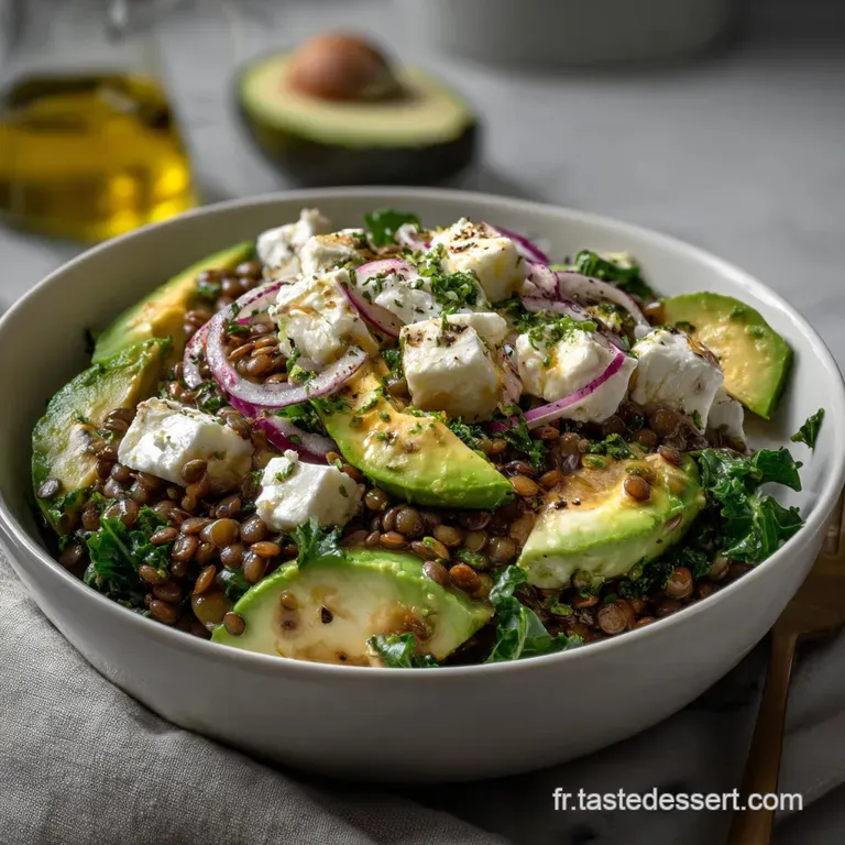 La Salade De Lentilles Kale Feta Avocat : Le Bol Sant&eacute; presentation