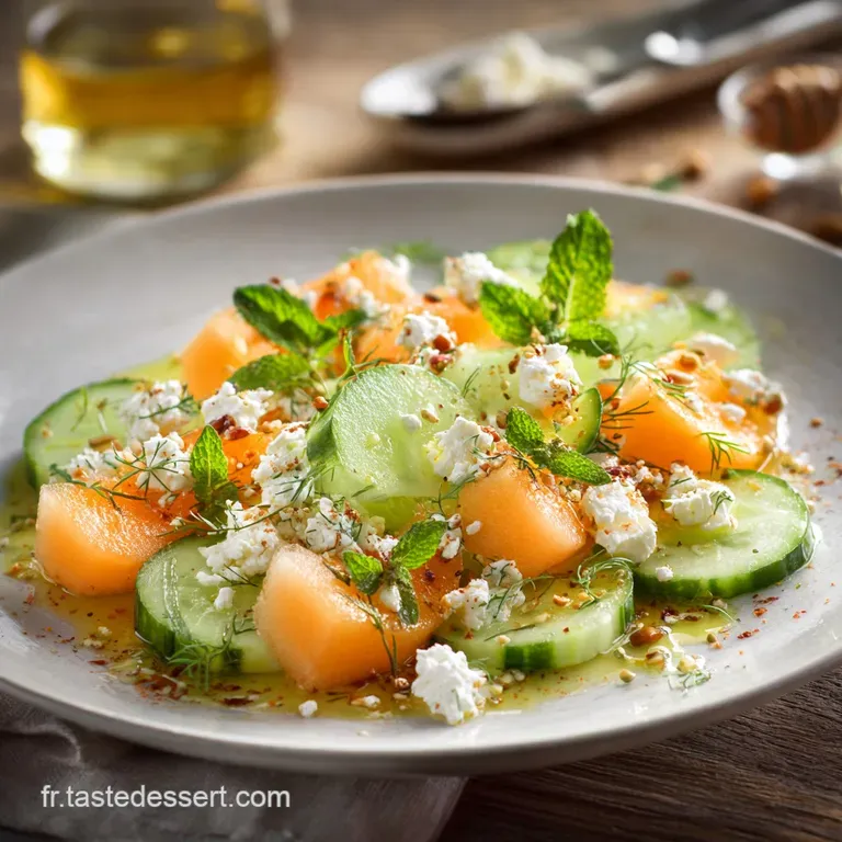 Salade melon concombre feta menthe : L&eacute;t&eacute; express