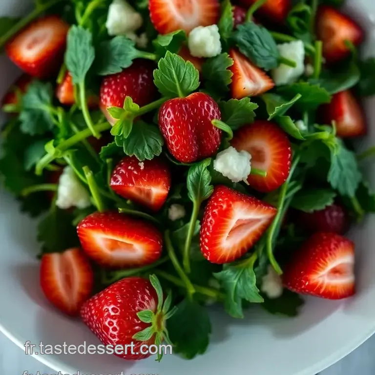 Salade Printani&egrave;re Aux &Eacute;pinards Fraises Et Balsamique presentation