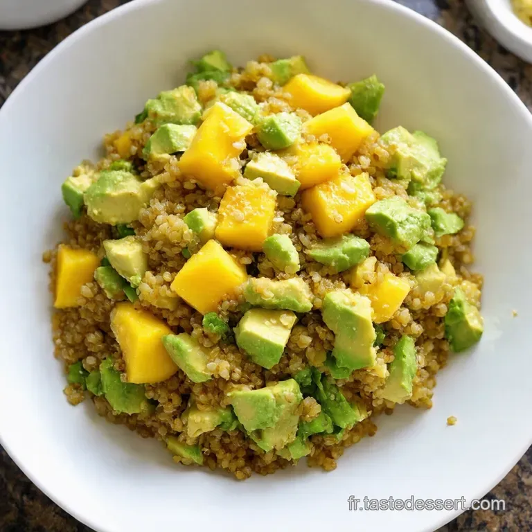 Salade Quinoa Mangue Et Avocat L&eacute;l&eacute;gance Tropicale presentation