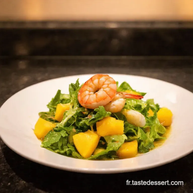 Salade Tha&iuml; Aux Crevettes Mangue Et Citron Vert presentation