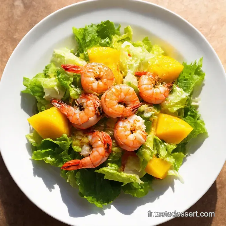 Salade Tha&iuml; aux Crevettes Mangue et Citron Vert