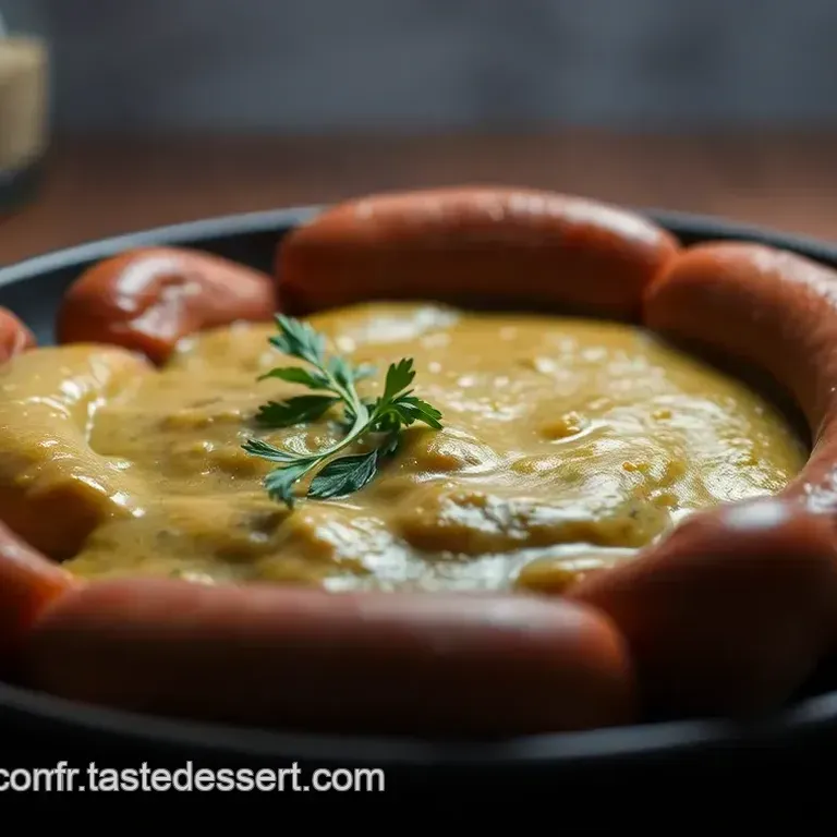 Saucisse de Strasbourg r&ocirc;tie &agrave; la moutarde et aux herbes