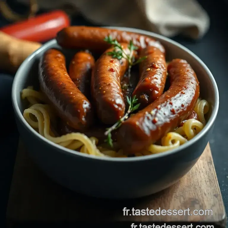 Saucisses Au Four Croustillantes Et Savoureuses &Agrave; La Fran&ccedil;aise presentation