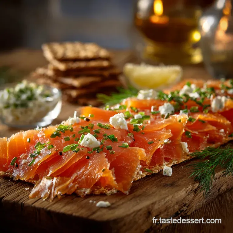 Le Saumon Gravlax Classique &Agrave; Laneth Et Au Poivre Blanc presentation