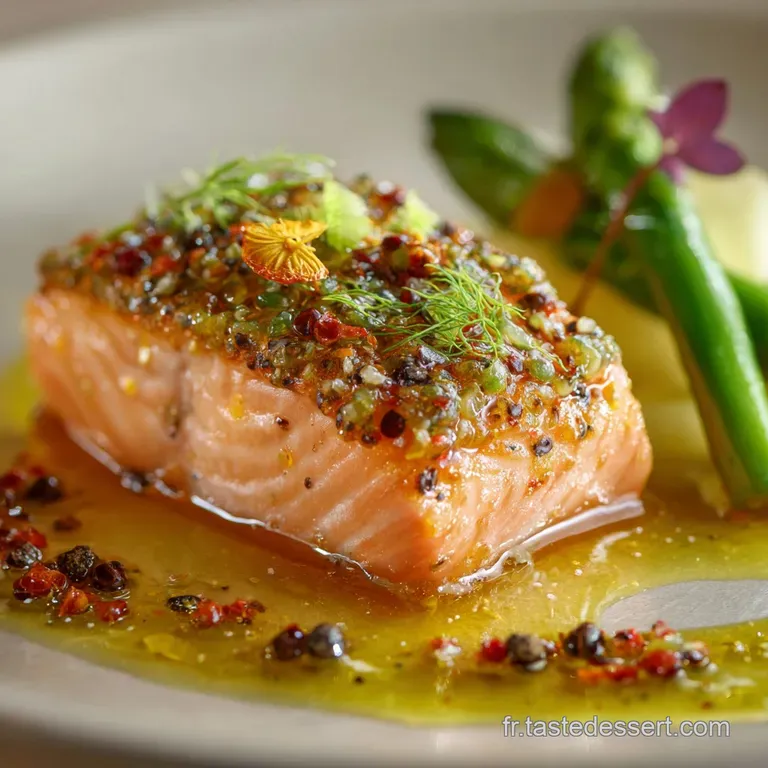 Saumon marin au citron vert et poivre de Timut : La marinade express.