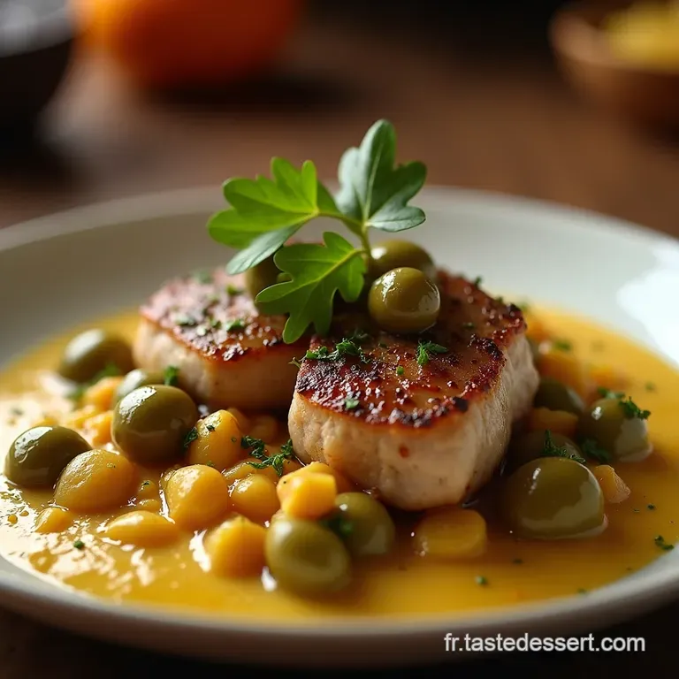 Saut&eacute; De Veau Comme Chez Mamie Aux Olives Vertes Et Citron Confit presentation