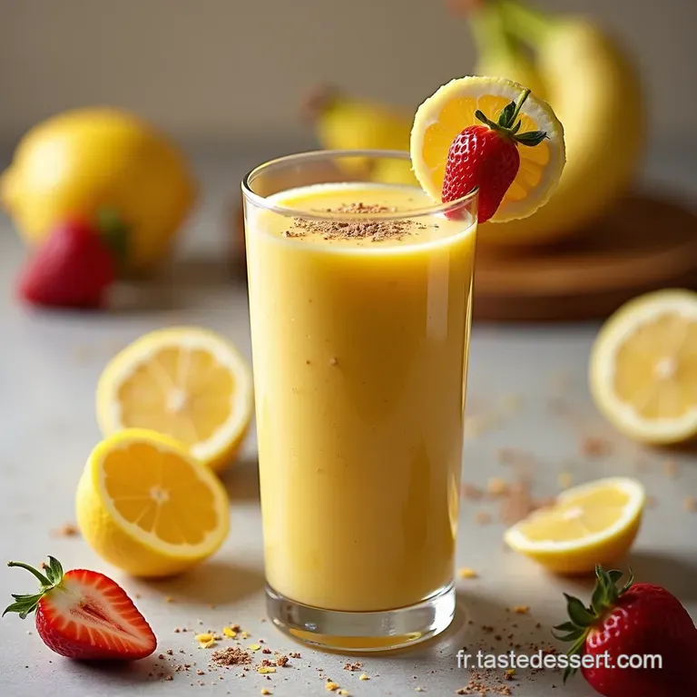 Le Smoothie FraiseBanane Soleil Matinal L&Eacute;nergie Express &agrave; la Fran&ccedil;aise