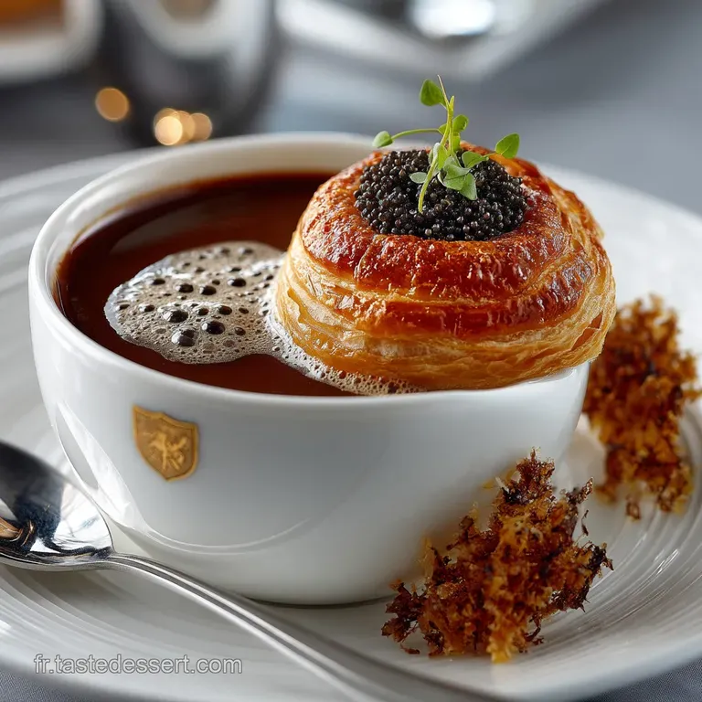 La V&eacute;ritable Soupe de Monsieur Paul Consomm&eacute; Truff&eacute; Sous Cro&ucirc;te