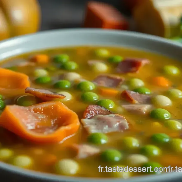 Soupe de Pois Cass&eacute;s au Jambon et aux L&eacute;gumes