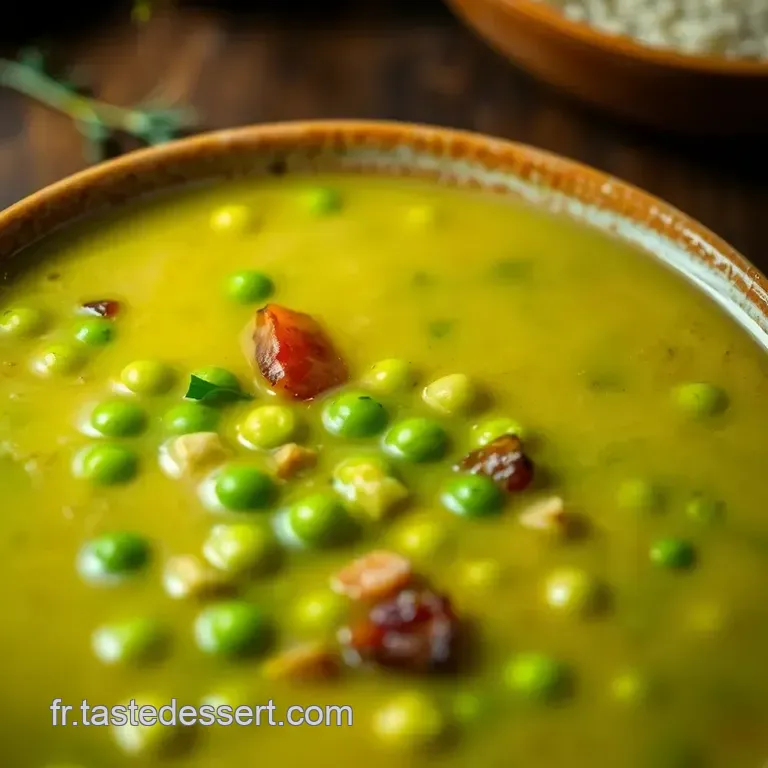 Soupe De Pois Cass&eacute;s Cr&eacute;meuse &Agrave; La Fran&ccedil;aise presentation