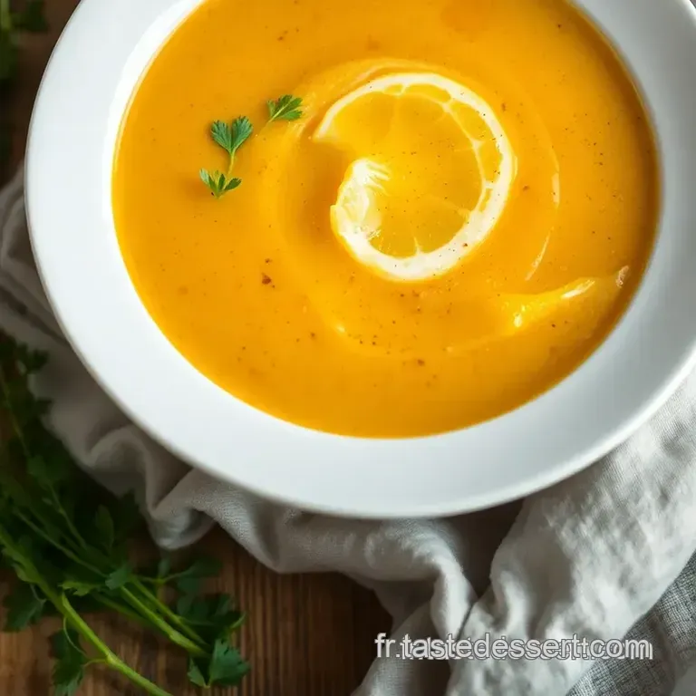 Soupe De Potiron Velout&eacute;e &Agrave; La Cr&egrave;me Fra&icirc;che presentation
