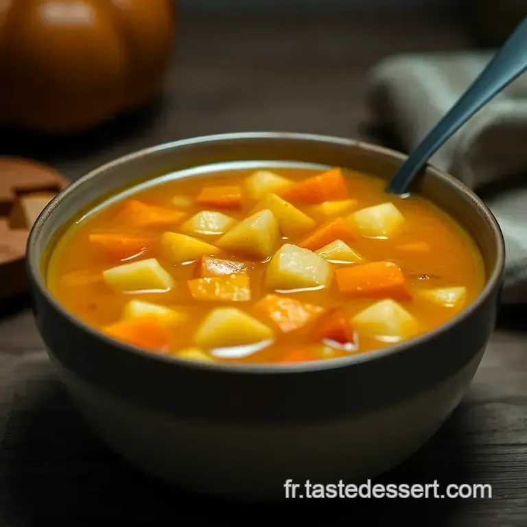 Soupe Douce De Patate Et Carotte Au Parfum D &eacute;pices presentation