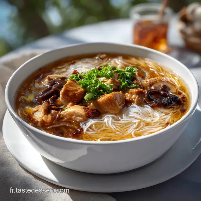 Soupe vermicelles poulet champignons : Le Classique Chinois Tonic