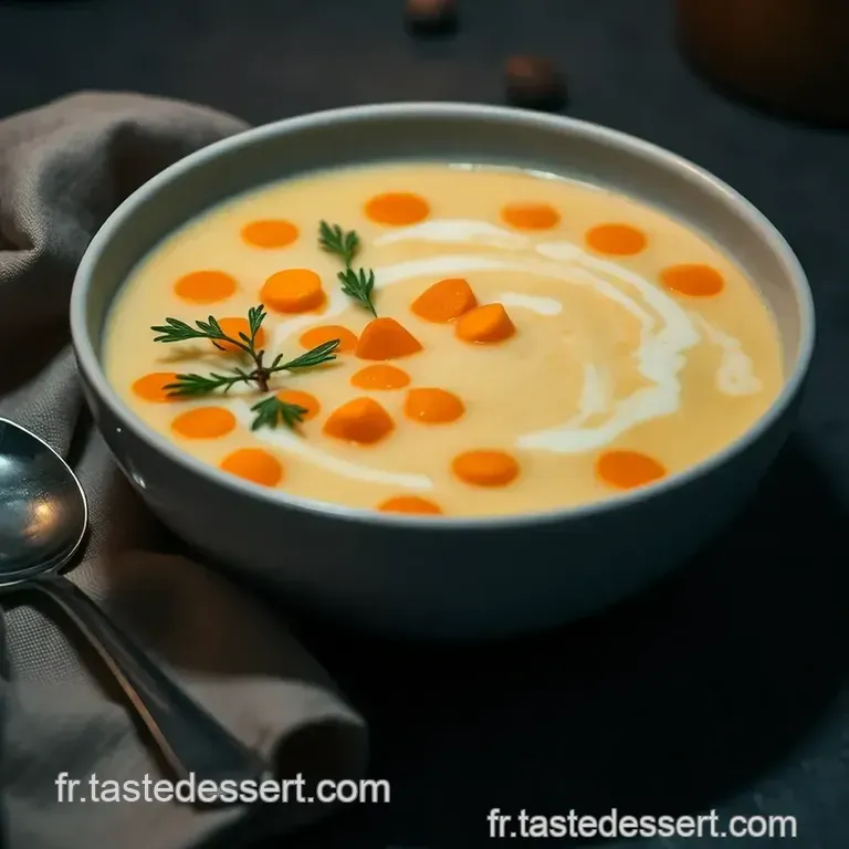 Soupe Velout&eacute;e Aux Carottes Et Lait De Coco presentation