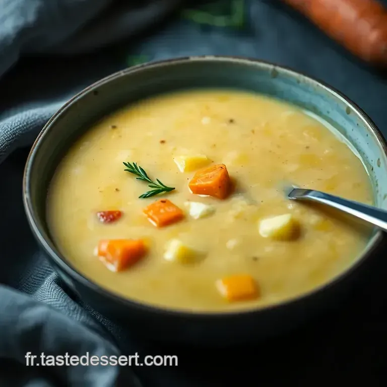 Soupe Velout&eacute;e De Patates Douces Et Carottes presentation