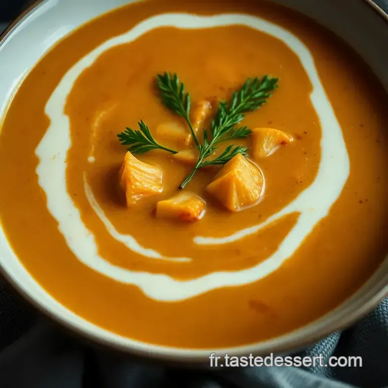 Soupe Velout&eacute;e De Potimarron Et Ch&acirc;taignes presentation