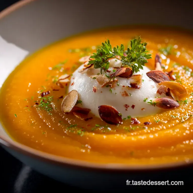 Soupes La recette du Velout&eacute; de Potimarron R&ocirc;ti riche et onctueux