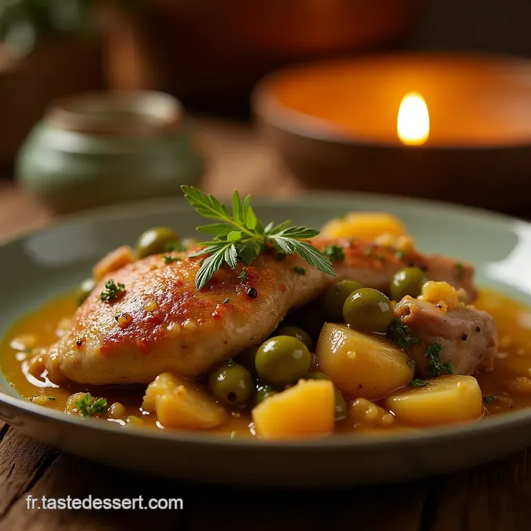 Le Secret Des Mille Et Une Nuits Tajine De Poulet Fermier Aux Olives Vertes Et Citrons Confits presentation