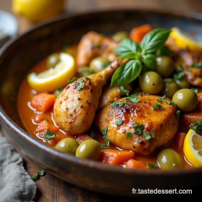 Le Secret des Mille et Une Nuits Tajine de Poulet Fermier aux Olives Vertes et Citrons Confits