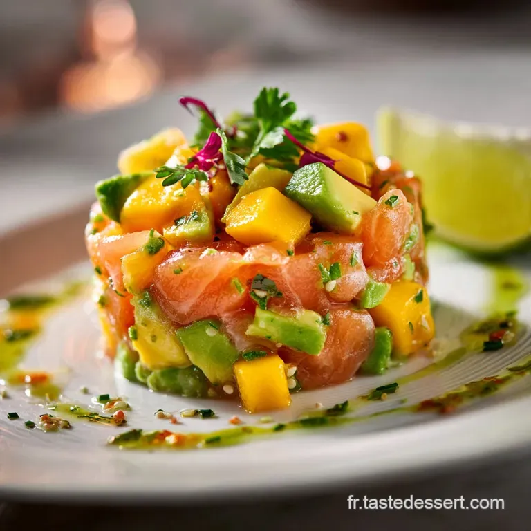 Tartare De Saumon Fum&eacute; Avocat Et Mangue Lentr&eacute;e Facile Et Raffin&eacute;e presentation