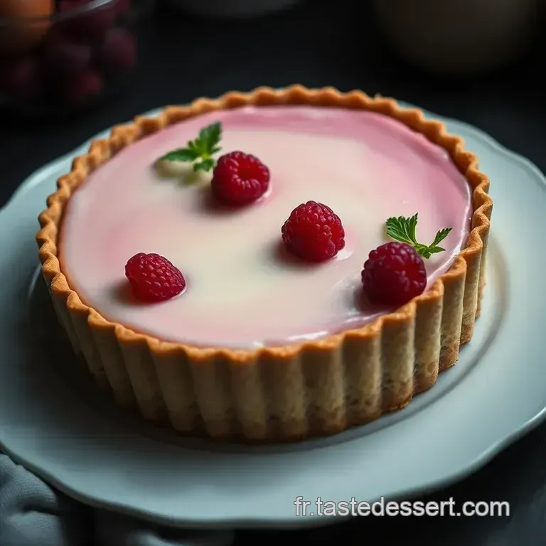 Tarte &Agrave; La Rhubarbe Et &Agrave; La Cr&egrave;me P&acirc;tissi&egrave;re presentation