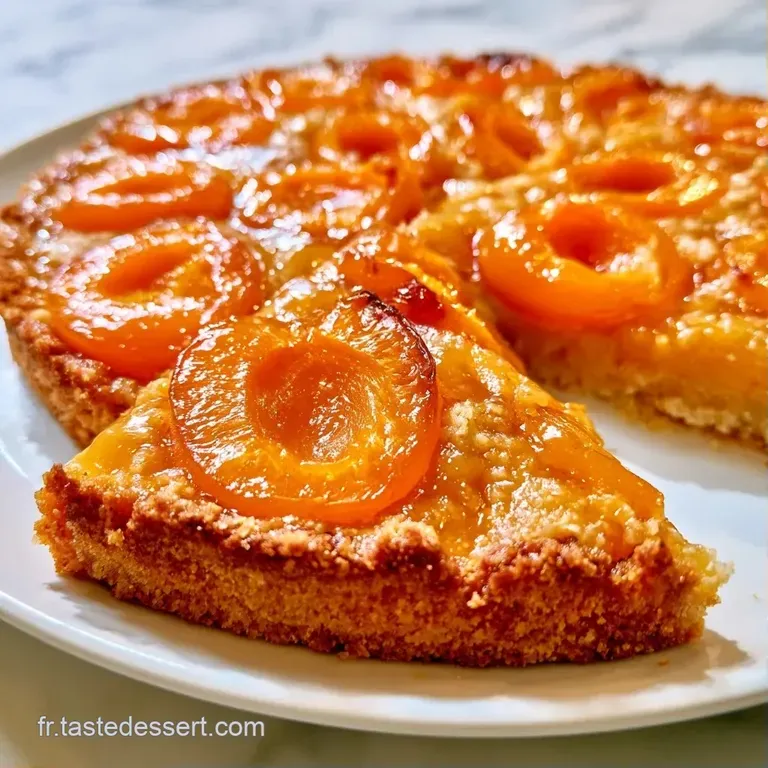 Part de g&acirc;teau dor&eacute;e sur assiette blanche, r&eacute;v&eacute;lant un c&oelig;ur fondant et cr&eacute;meux, agr&eacute;ment&eacute;e d'une touche de verdure.
