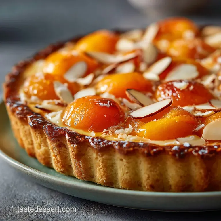 Tarte Aux Abricots R&ocirc;tis Classique Proven&ccedil;al Et Cr&egrave;me Amandine presentation