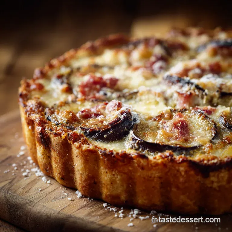 La Tarte Rustique Aubergine Lardons Et Moelleux De Mozzarella presentation