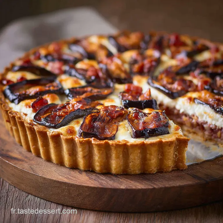 La Tarte Rustique Aubergine Lardons et Moelleux de Mozzarella