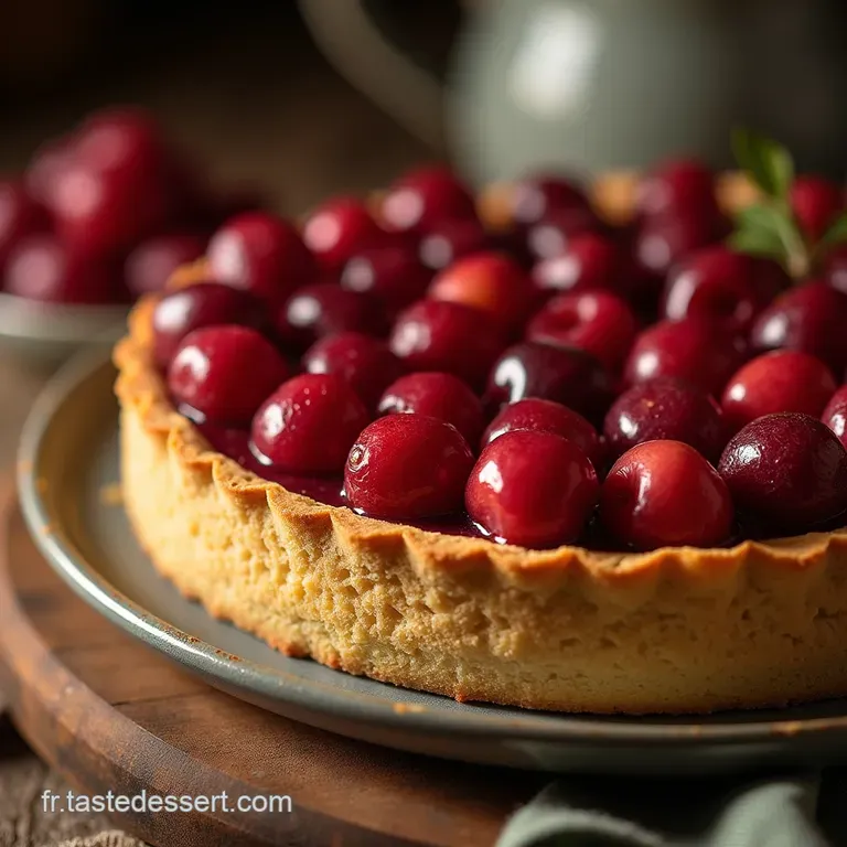 La L&eacute;gendaire Tarte Aux Cerises Classique P&acirc;te Sabl&eacute;e Beurr&eacute;e Et Fruits Rouges Acidul&eacute;s presentation