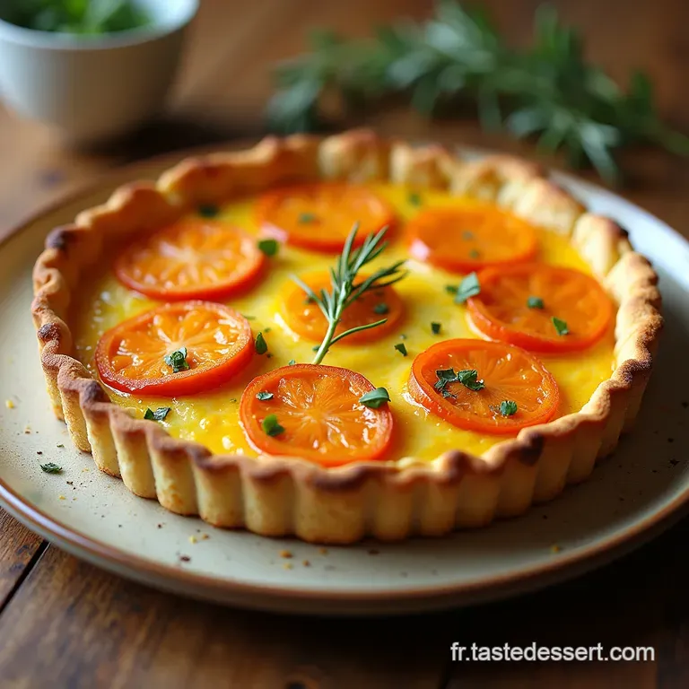 Tarte Soleil dAutomne Courge Butternut R&ocirc;tie Thym Frais et Cro&ucirc;te au Parmesan