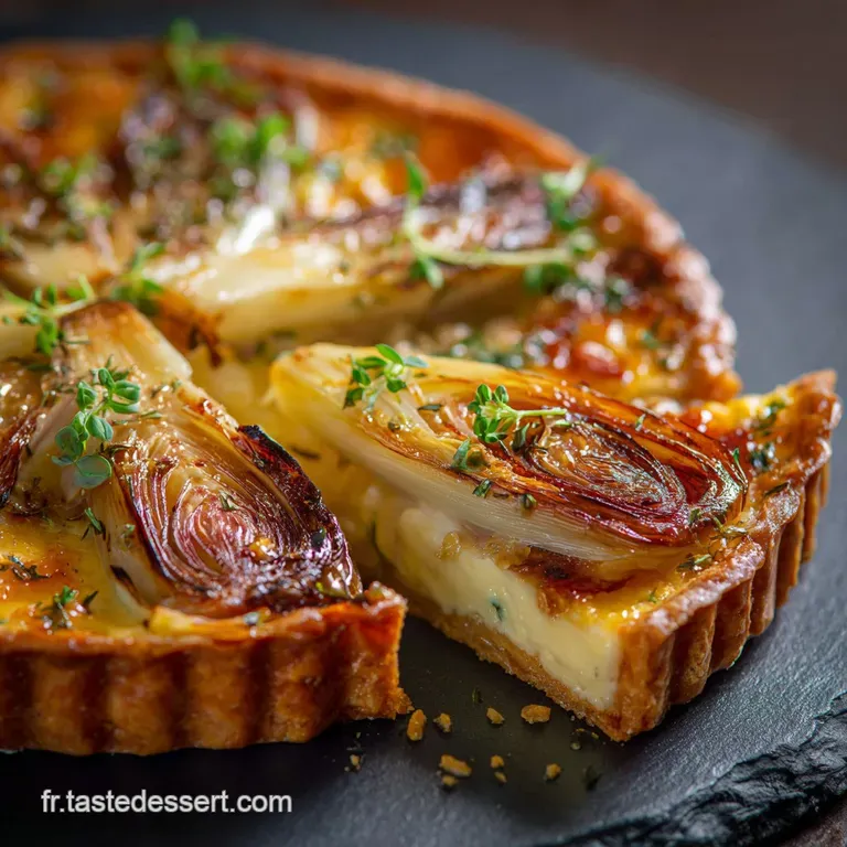 Le Tr&eacute;sor Hivernal Tarte Fondante aux Endives Brais&eacute;es Saint Nectaire et Noix